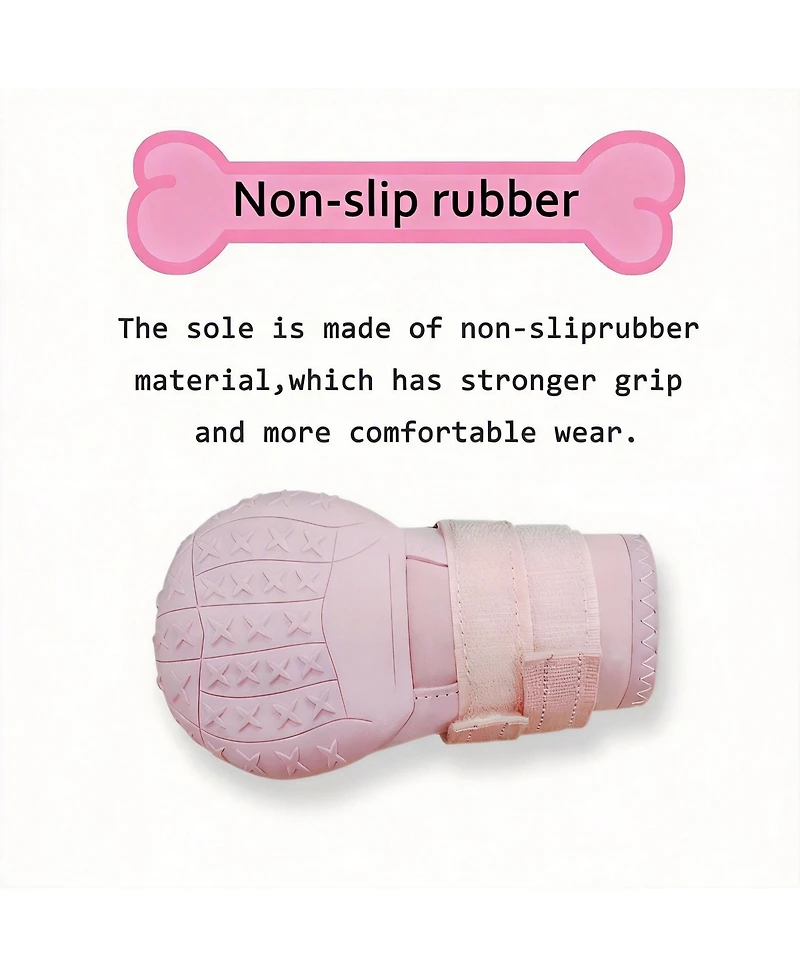 Aronkl Dog Boots with Reflective Straps and Anti-Slip Soles for Large Dogs