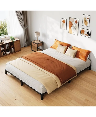 gaomon Bed Frame Full Size, 6 Inch Metal Platform, No Screws Needed, No Box Spring Needed, Heavy Duty, 800 Lbs Capacity