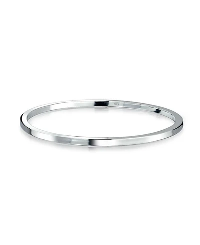 Bling Jewelry Classic Plain Solid 2MM Flat Edge Stackable.925 Sterling Silver Bangle Bracelet