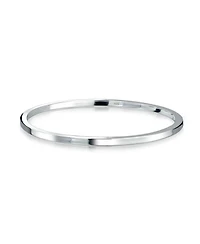 Bling Jewelry Classic Plain Solid 2MM Flat Edge Stackable.925 Sterling Silver Bangle Bracelet