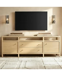Homsee Solid Wood Sideboard With Tempered Glass Top, Pre-Assembled Cabinet , Tv Stand ,Created for Macy's