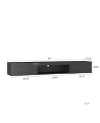 gaomon Floating Tv Stand, Wall Mounted Entertainment Center for Televisions up to 65", Led Tv Stand with 2 Storage Cabinets