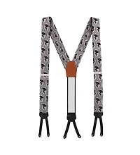 Trafalgar Men's Silhouette Cameo Novelty Silk Formal End Suspenders