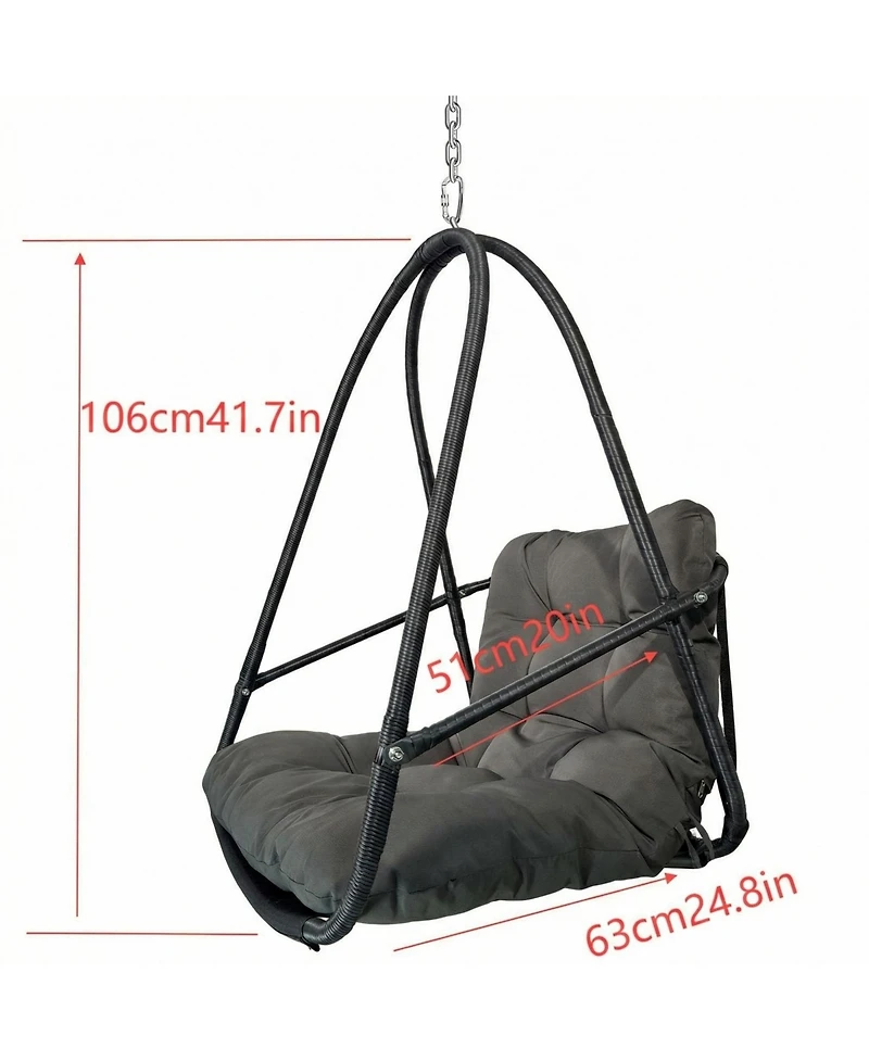 Clihome Wicker Rattan Swing Egg Chair without Stand