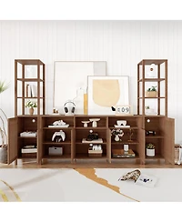 gaomon Large Tv Stand with Set of 2 Bookcases