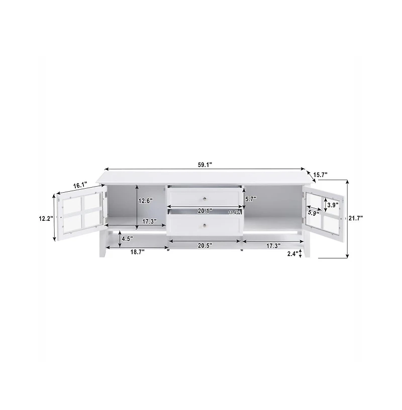 gaomon Modern Tv Stand for Tv Up to 60 Inch Media Console Tv Cabinet Entertainment Center with Storage Cabinets Drawers