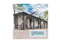 Aecojoy 14'x10' Wall Gazebo with Curtains and Mosquito Netting