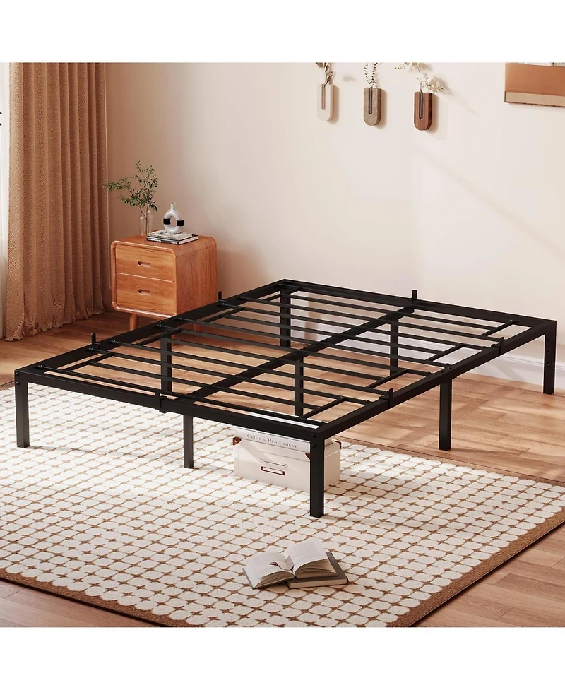 gaomon Bed Frame, 14" Metal Platform Bed Frame, Heavy Duty Metal Bed Frame with Iron Slat Support, Under-Bed Storage, 800 Lbs Weight Capacity