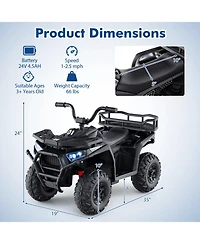 Slickblue Kids 24V Electric Atv Quad Ride-On with Realistic Sounds