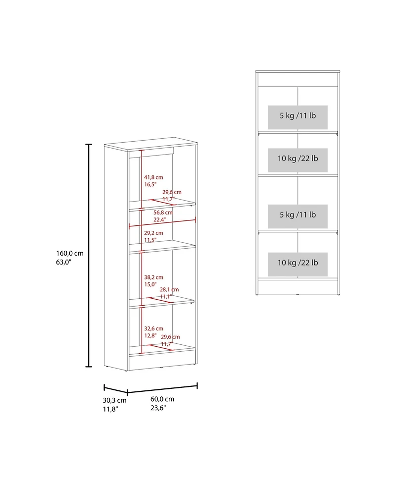 Fm Furniture Insite Kitchen Storage Cabinet with 3 Shelves and 2 Closed Compartments