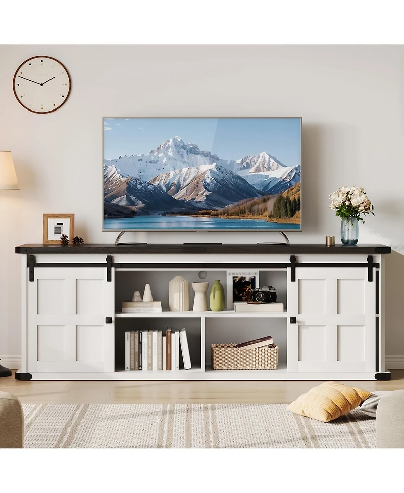 Gaomon Farmhouse Tv Stand for 75 Inch Tv