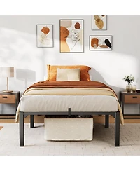 gaomon Bed Frame 14 Inch Metal Platform No Screws 800 Lbs Heavy Duty Tool-Free Iron Slats No Box Spring