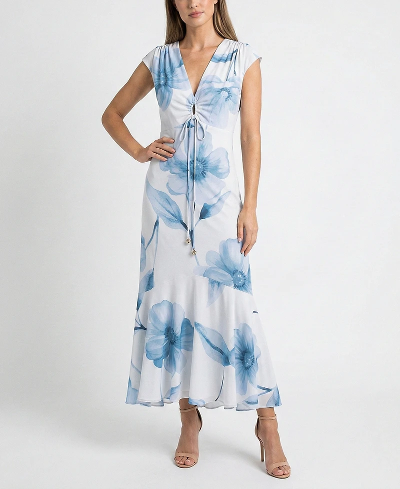 Taylor Petite V-Neck Printed Dress
