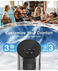 Antarctic Star Digital Oscillating Tower Fan, 3-Speed with Remote & 12H Timer