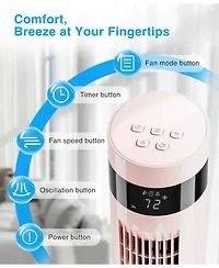 Antarctic Star Digital Oscillating Tower Fan, 3-Speed with Remote & 12H Timer