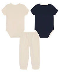 Tommy Hilfiger Baby Boys' Short-Sleeve Embroidered Bodysuit and Pants, 3-Piece Set