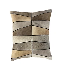 Rizzy Home Patricia Leather Cotton Decorative Pillow, 22" x 22"