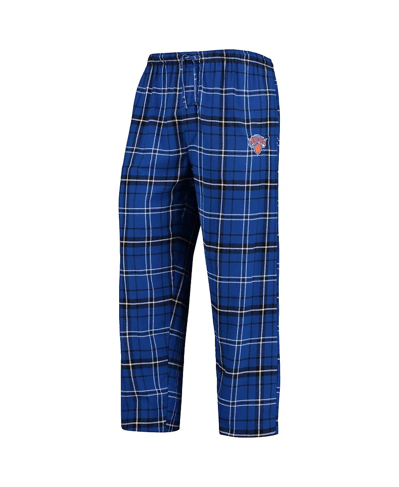 Concepts Sport Men's Blue/Black New York Knicks Ultimate Plaid Flannel Pants