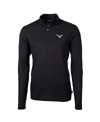 Cutter & Buck Men's Black Philadelphia Eagles Virtue Eco Pique Quarter-Zip Pullover Hoodie