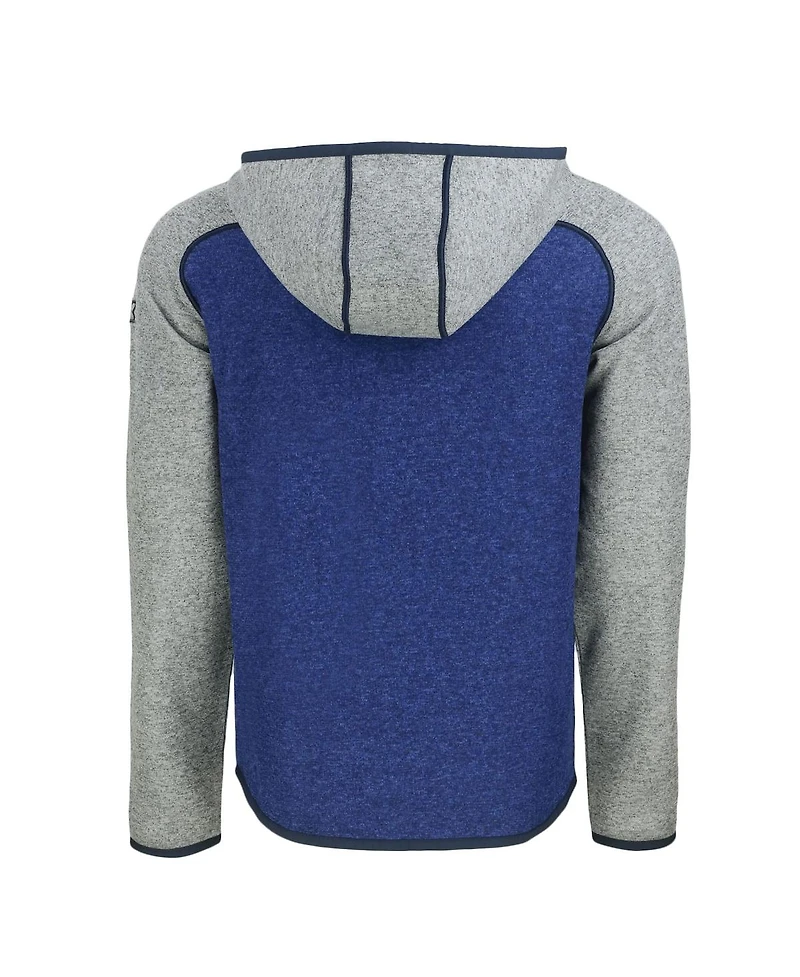 Cutter & Buck Men's Royal/Heather Gray Denver Broncos Throwback Mainsail Sweater-Knit Full-Zip Hoodie