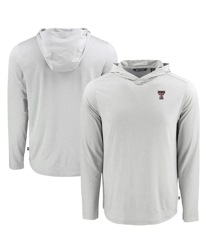 Cutter & Buck Men's Gray Texas Tech Red Raiders Coastline Epic Comfort Eco Long Sleeve Hoodie