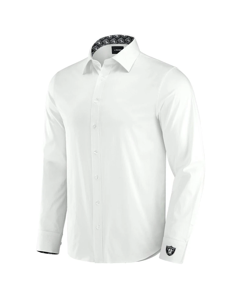 J. Palmer Men's White Las Vegas Raiders Man-In-Motion Long Sleeve Button-Up Dress Shirt