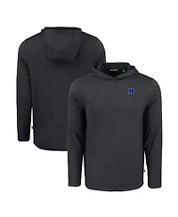 Cutter & Buck Men's Black Duke Blue Devils Coastline Epic Comfort Eco Long Sleeve Hoodie T-Shirt