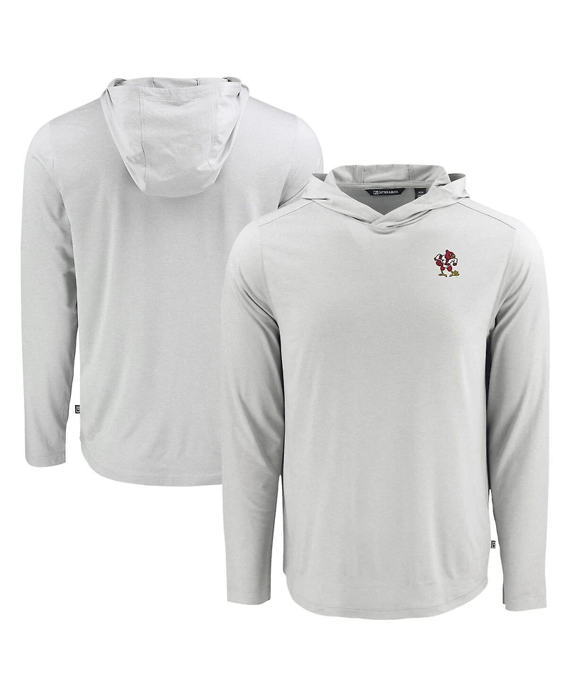 Cutter & Buck Men's Gray Louisville Cardinals Coastline Epic Comfort Eco Long Sleeve Hoodie