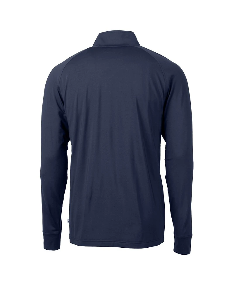 Cutter & Buck Men's Navy New York Yankees Adapt Eco Raglan Quarter-Zip Jacket