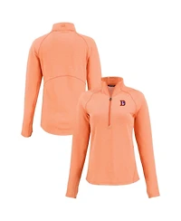 Cutter & Buck Women's Heather Orange Denver Broncos Peshastin Eco Fleece Tri-Blend Raglan Half-Zip Jacket