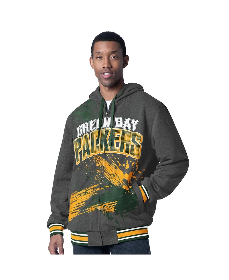 G-iii Sports by Carl Banks Men's Green/Charcoal Green Bay Packers Dual Threat Reversable Full-Zip Hooded Jacket