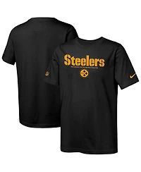Nike Big Boys and Girls Black Pittsburgh Steelers Sideline Team Issue T-Shirt