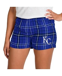 Concepts Sport Women's Royal/Black Kansas City Royals Ultimate Flannel Shorts