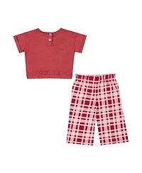 Colosseum Baby Girls Crimson Alabama Tide Sky Castle 2-Piece T-Shirt and Pants Set