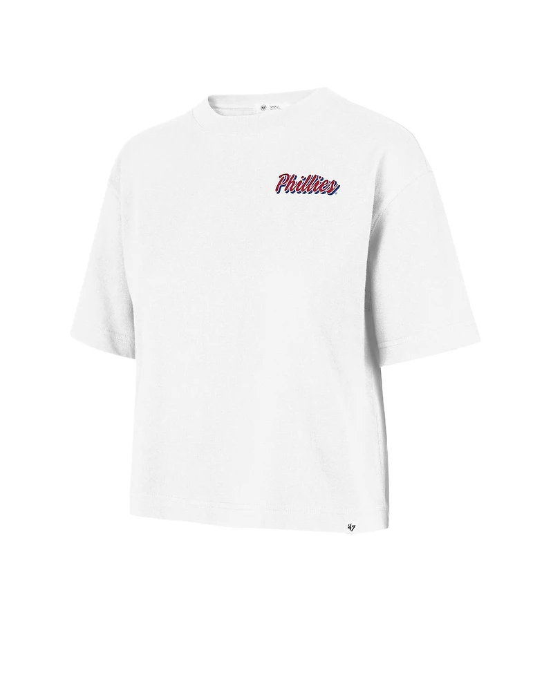 47 Brand Women's White Philadelphia Phillies Collage Script Reed City T-Shirt
