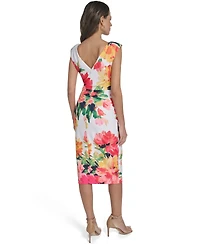 Eliza J Women's Printed Side Slit Midi Sheath Dress