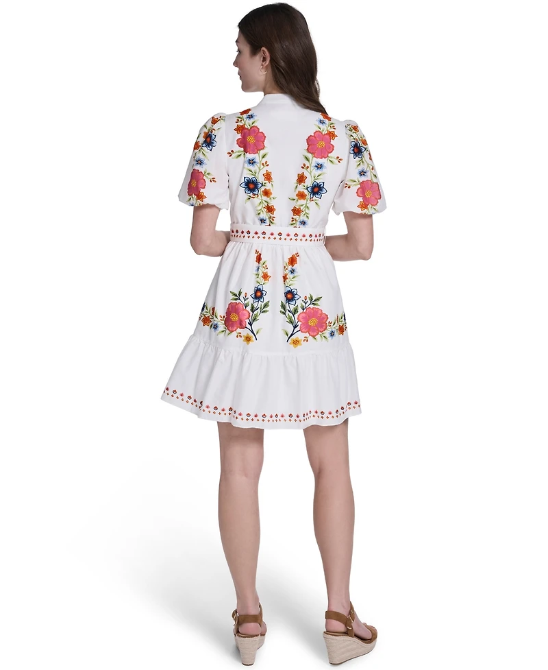 Eliza J Women's Embroidered V-Neck Dress