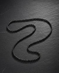 Rhona Sutton Men's Black Plated Stainless Steel Rolo Chain Necklace