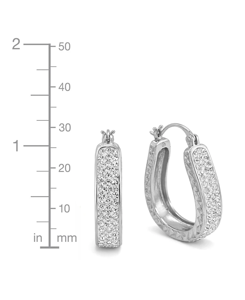 And Now This Clear Crystal Diamond Cut Hoop Earrings