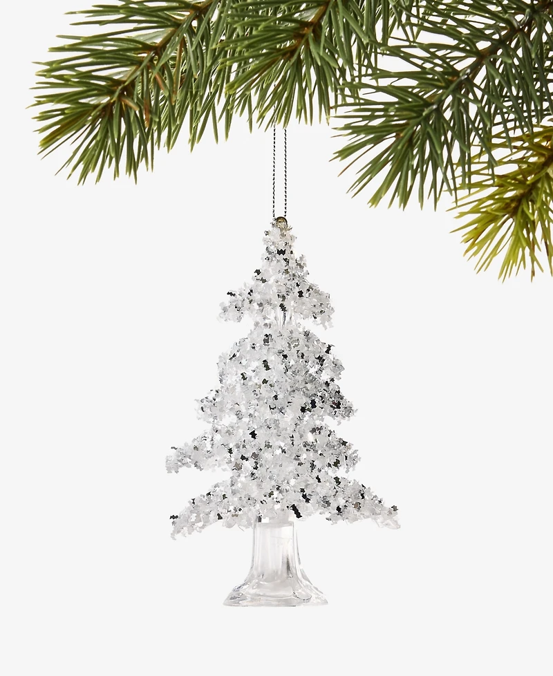 Holiday Lane Christmas Glitters Clear Tree Ornament, Macy's Exclusive