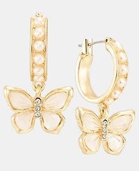 Charter Club Butterfly Hoop Drop Earrings, Macy's Exclusive