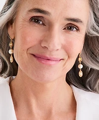 Charter Club Multi-Stone Linear Drop Earrings, Macy's Exclusive