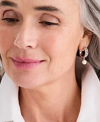 Charter Club Crystal & Imitation Pearl Drop Earrings, Macy's Exclusive