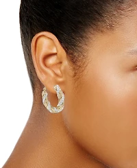 And Now This Clear Crystal Twist Hoop Earrings
