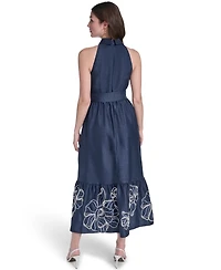 Vince Camuto Petite Embroidered Midi Shirt Dress