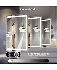 Homfan Led Bathroom Mirror with Lights, Anti-Fog, Dimmable, Backlit + Front Lit, Lighted Vanity for Wall, Memory Function, Waterproof