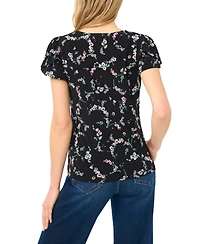 CeCe Women's V-Neck Tulip-Sleeve Knit Top