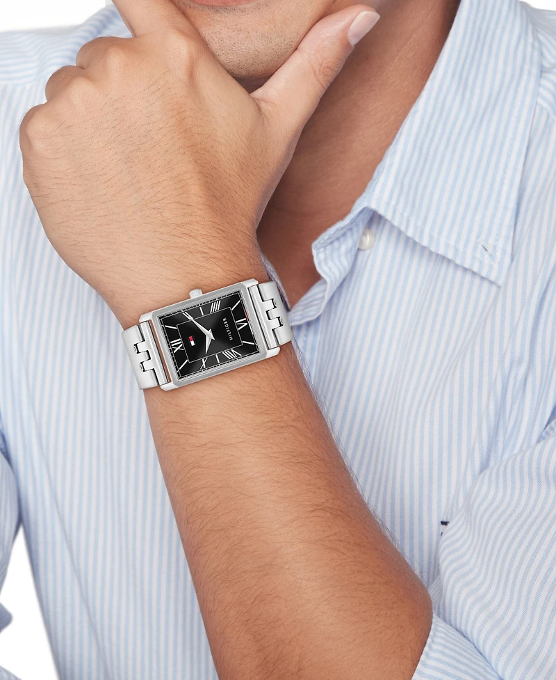 Tommy Hilfiger Men's Quartz Silver Tone Stainless Steel Bracelet Watch, 25.5 mm