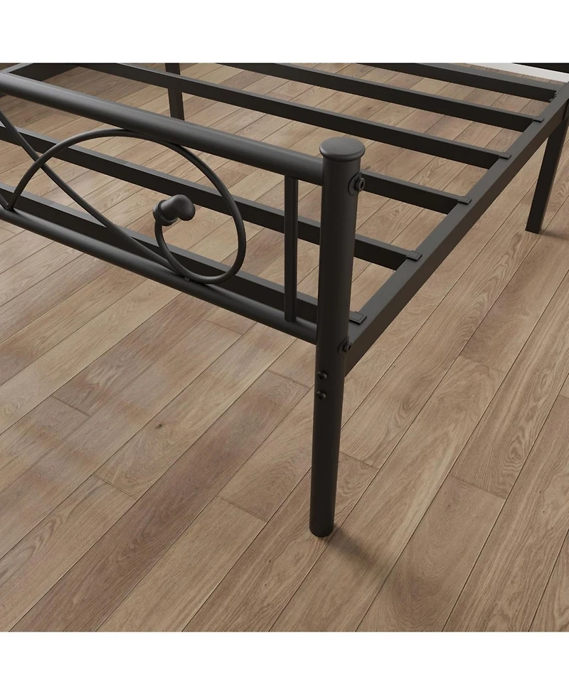 gaomon King Size Platform Bed Frame, Metal with Unique Fist Design Headboard, Under Bed Storage, No Box Spring Required, Easy Assembly Noise Free
