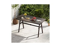 Slickblue Garden Outdoor Dining Table Seats 6 with Umbrella Hole